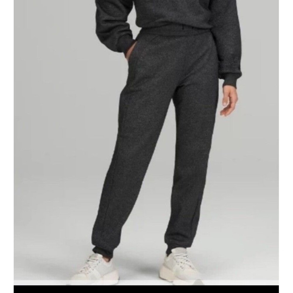 Lululemon Scuba High-Rise Jogger Sparkle Black Metallic Sweatpants Size 14 NWT